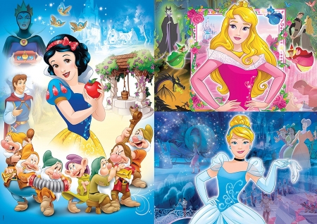 Disney princesses - princess, girl, collage, aurora, child, fantasy, pink, blue, cinderella, dwarf, snow white, disney