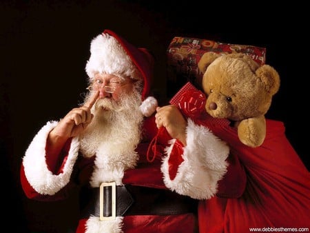 And Laying A Finger Aside Of His Nose..... - santa, bag, gifts, christmas