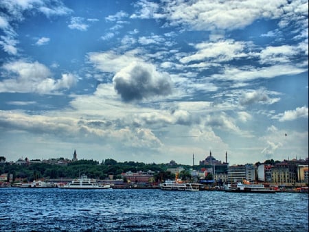 the cotton field on  istanbul                      by Gullce - istanbul, cotton, sea, field, marmara