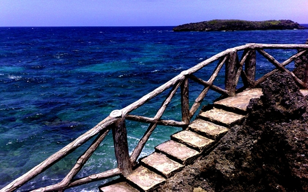 	The Staircase by the Sea - staircase, sea