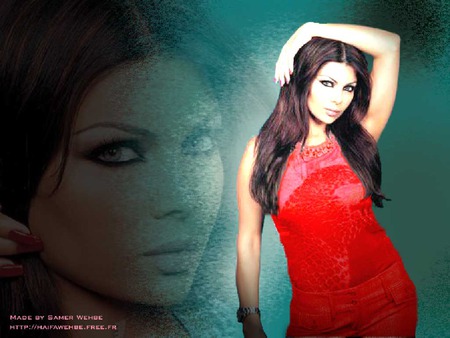 Haifa in red - lady, red, woman, beautiful