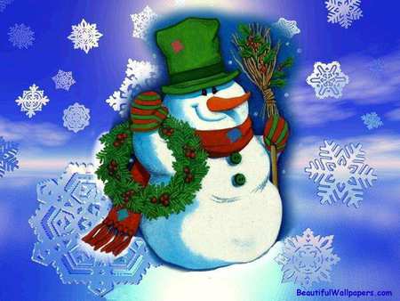 HOLLY JOLLY SNOWMAN - holly, snowman, jolly