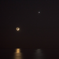 Reflections of Venus and Moon