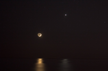 Reflections of Venus and Moon - space, Moon, fun, venus, planet, cool