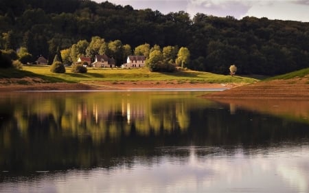 Lake in France - landscape, lake, France, forest