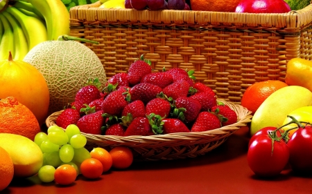 Still Life - grapes, watermelon, strawberries, melon