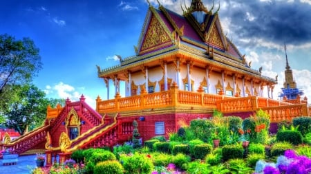 BUDDHIST TEMPLE in MINNESOTA - castle, location, park, flowers, garden, pilgrim place