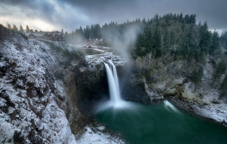 Waterfall - nature, mountain, waterfall, washington state