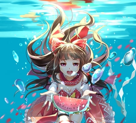 Cute Anime Girl - girl, cute, anime, underwater