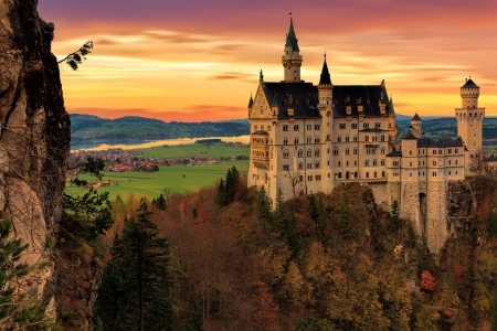 Castle - building, sunset, photo, castle