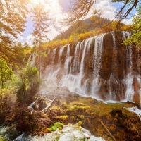 Waterfall in Jiuzhaigou National Park, China