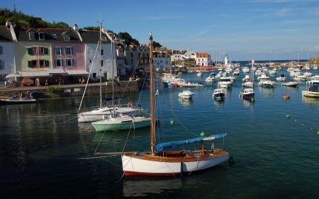 Boats in Sauzon, Brittany, France