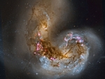 Spiral Galaxy NGC 4038 in Collision