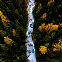 Stormy River in the Taiga, Top View