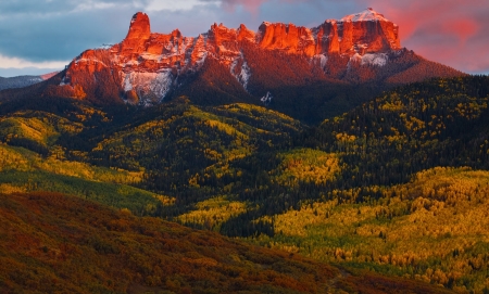 Red Sunset of Ouray, Colorado - sunsets, nature, mountains, landscapes