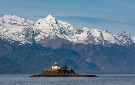 Eldred Rock Light - Alaska, Lighthouse, Automated lighthouse, Eldred Rock Light, USA, Lynn Canal