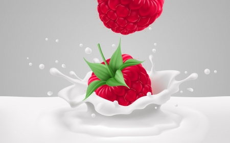 â™¥ - white, red, strawberry, fruit, food, milk