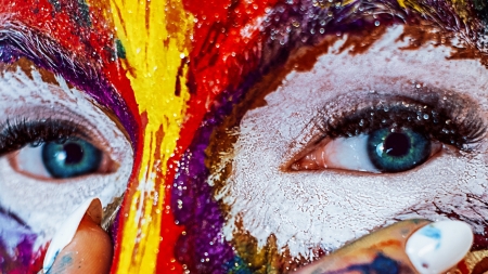 Eyes - colorful, alexandr ivanov, woman, girl, eyes