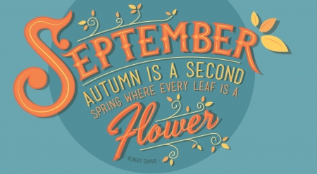 â™¥ - word, september, autumn, card, orange, quote