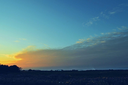 Amazing Colors of the sky - clouds, sunset, orange, blue