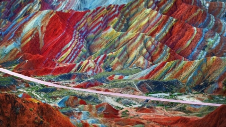 Rainbow Mountain, China - China, Rainbow Mountains, Mineral deposits, Gansu province, Zhangye Danxia Landform Geological Park