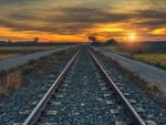 Railway at the sunset