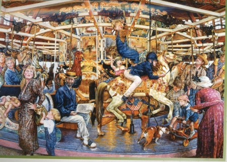 Carousel - carousel, painting, children, pictura, susan brabeau