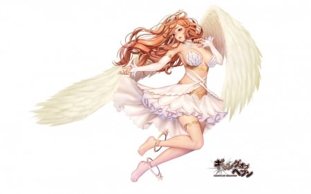 Angel - wings, white, anime, girl, manga, angel