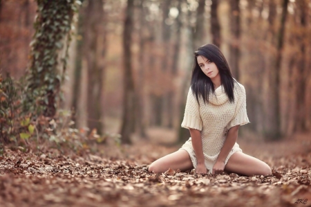 In the forest - sweet, sexy, girl, forest