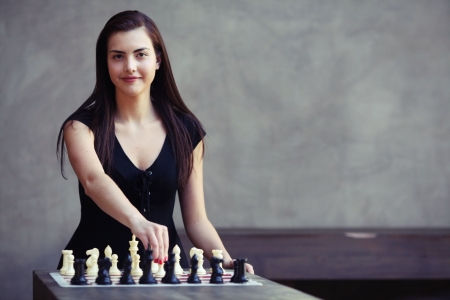 Unknown Model - game, babe, gorgeous, woman, beautiful, model, chess, playing