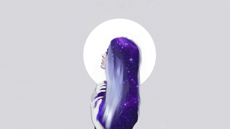 ♥ - girl, star, fantasy, purple