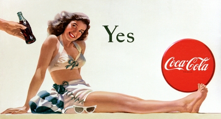 :) - coca cola, red, commercial, girl, pin up, add