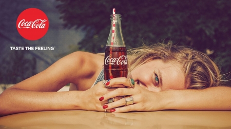 :) - coca cola, smile, model, commercial, girl, add