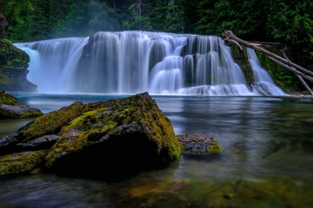 Lower Lewis River Fall, Washington - usa, nature, waterfall, rocks