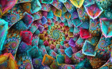 Colorful Spiral - abstract, spiral, colors, fractal