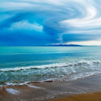 Forming Tornado Above the Sea,