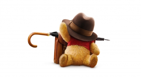 Christopher Robin (2018) - hat, bear, poster, winnie the pooh, movie, christopher robin