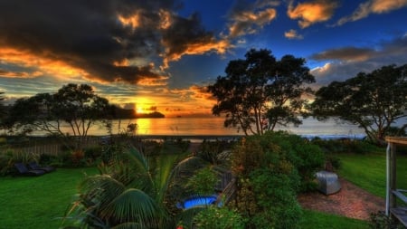 Amazing Mother Earth - tree, amazing, sunset, cloud