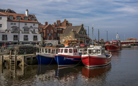 Harbor in Whitby, UK - boats, water, harbor, reflection, UK