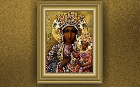 Mother of God of Czenstochowa - mother of god, icon, poland, baby jesus