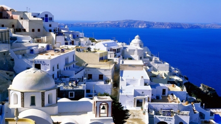 Village of Santorini Island Greece - white, village, santorini, island, greece