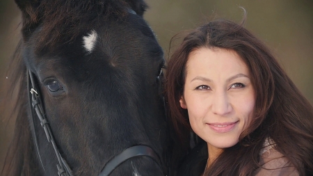 Quiet Life . . - women, female, models, brunettes, western, cowgirl, style, outdoors, horses