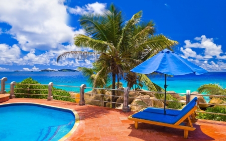 Pool at tropical beach - summer, beach, tropical, pool