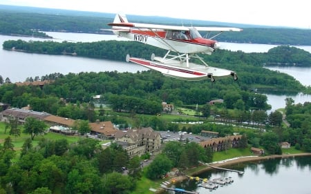 Seaplane above Gull Lake