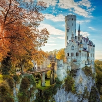 Autumn Trees Around the Lichtenstein Castle, Germany