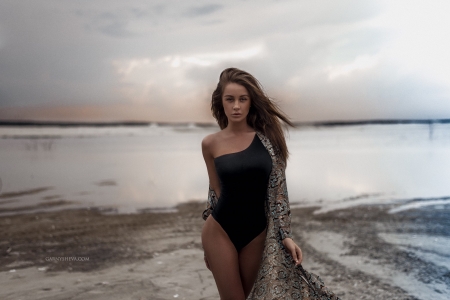 Unknown Model - water, beach, beautiful, sea, ocean, sand, gorgeous, woman, model