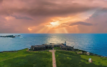 Beautiful sunset - clouds, sea, sunset, sun