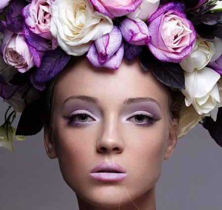 roses in hair - flowers, roses, people, nature, fashion, beauty, models