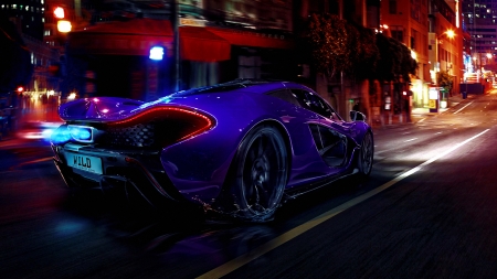 mclaren p1 - mclaren, street, buidling, car