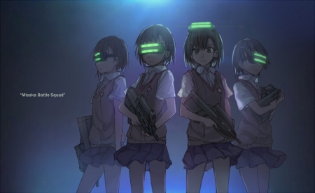 Misaka squad - to aru railgun, clone, sister, misakas